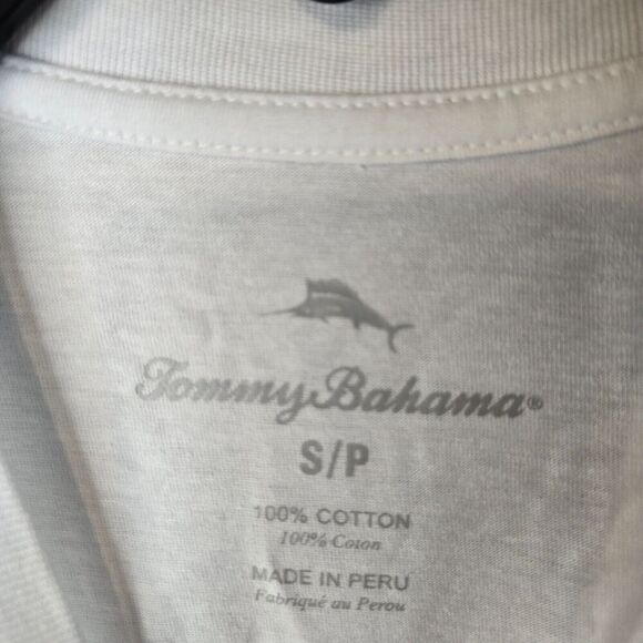 Tommy Bahama White Fish & Chips Graphic Tee Comfy Men's T-shirt Size S NWT - Picture 5 of 6